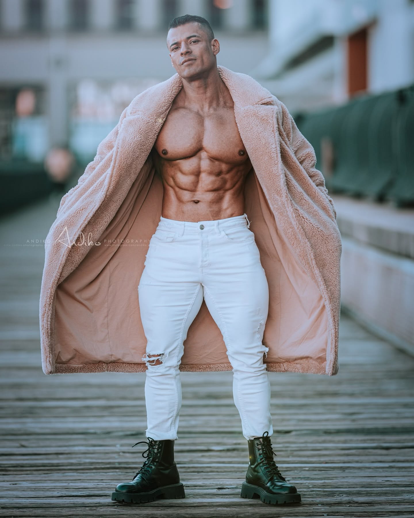 Gio, professional physique coach, in an editorial portrait